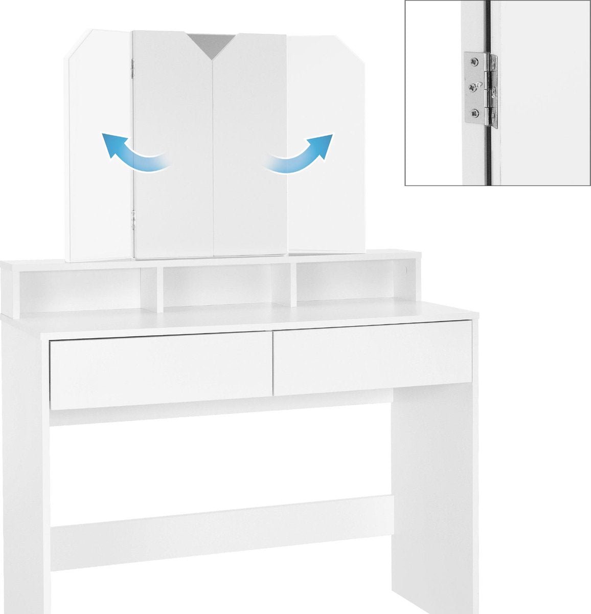 Nancy's Peso XL Kaptafel met Hocker - Make Up Tafel met Spiegel - Make – Nancy Homestore