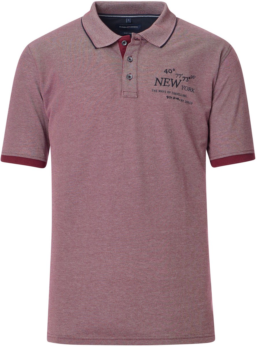 Casa Moda - Polo Korte mouw - Heren - L - rood - Katoen - 954383700