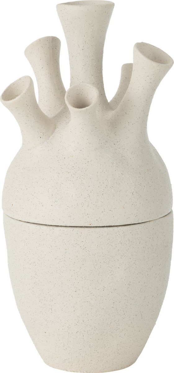 J-Line vaas Koraal - keramiek - wit - large - 29.5 cm hoog