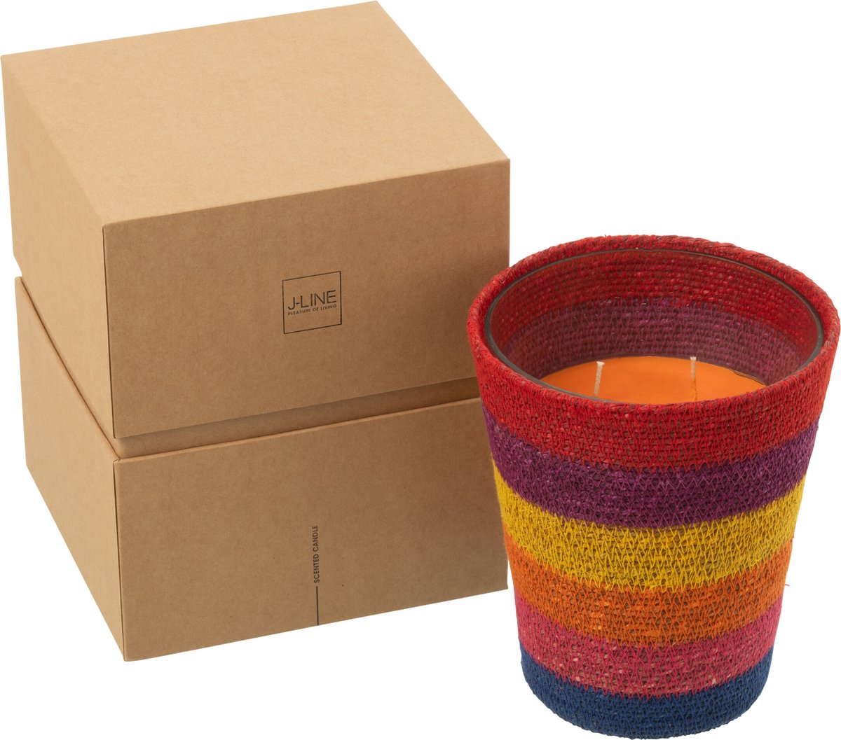 J-Line geurkaars Mand - Woody Aurora - beige/mix - large - 75U Multi
