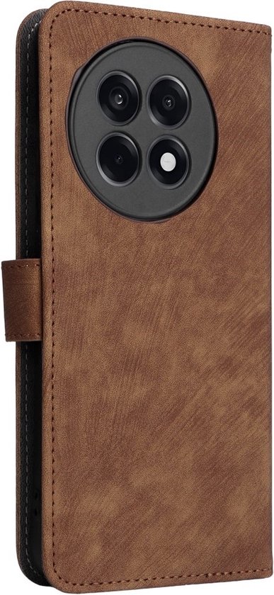 Coverup Hoesje - Geschikt voor OnePlus 13R Hoesje - Coverup Book Case met Koord - Bruin
