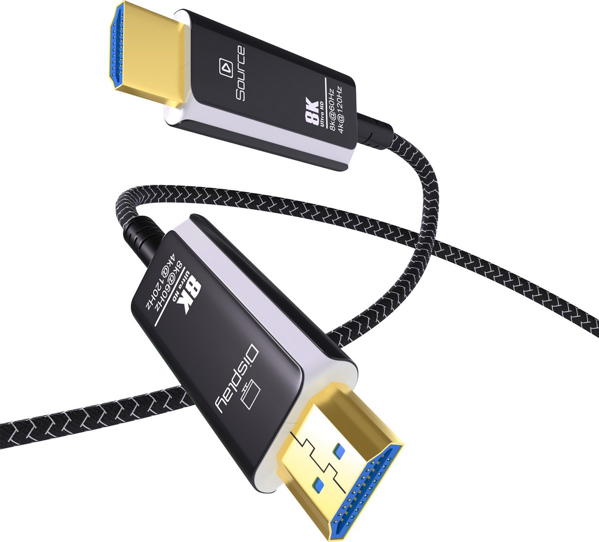 HDMI 8K Glasvezelkabel 3m van MMOBIEL - 48Gbps Ultra Hoge Snelheid - 8K@60Hz, 4K@120Hz, Dynamic HDR, ARC/eARC, HDMI 2.1, HDCP 2.2/2.3 – AOC Kabel voor PS5/Pro, Xbox One, Laptop, Blu-ray, TV etc.