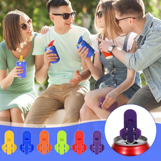 12 stuks handmatige blikopener met kliksluiting, kunststof blikopener