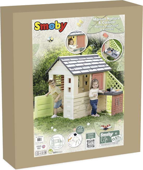 Smoby - Smoby Life - Nature Playhouse met keuken - Speelhuis - Accessoires - Vanaf 2 jaar.