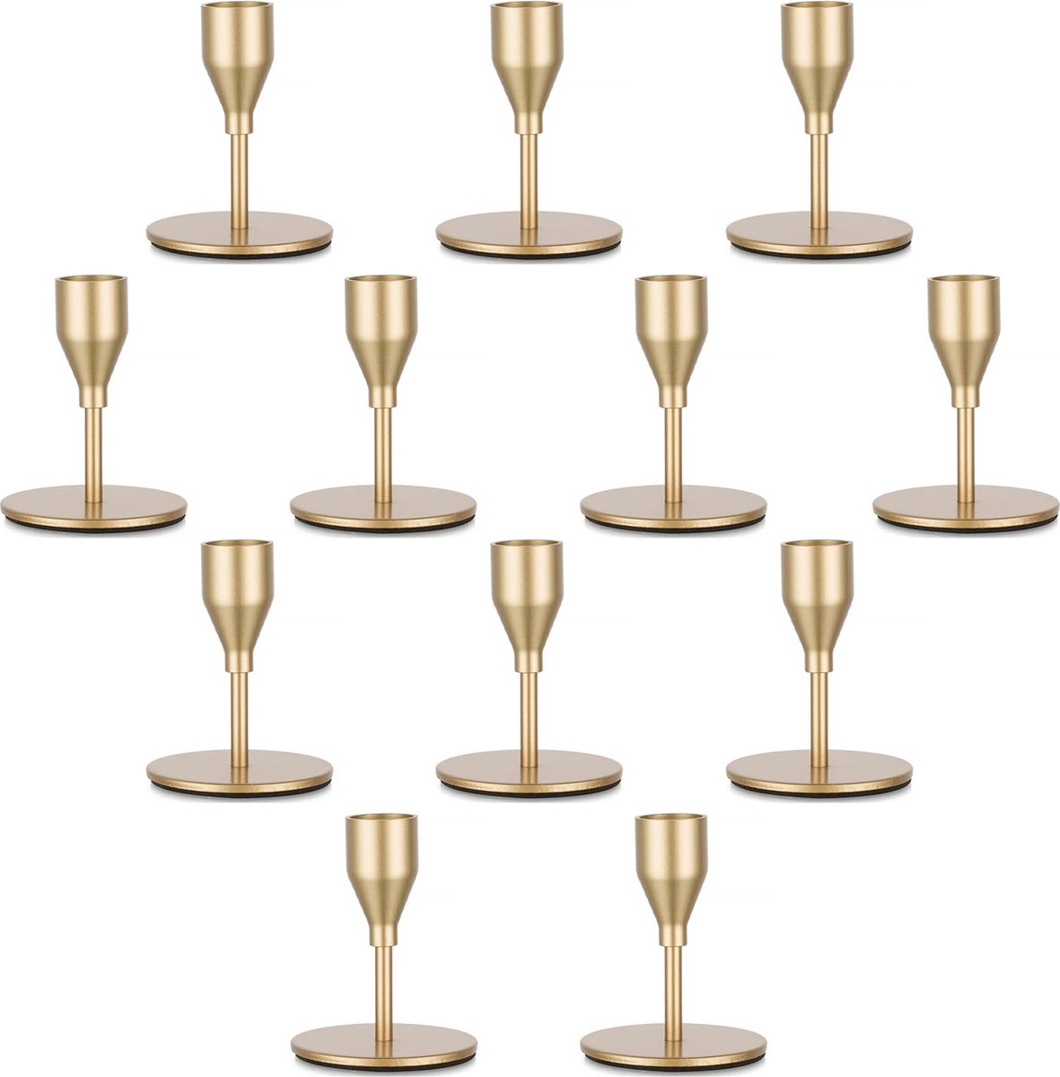 La'Moussawi ® Klassieke Metalen Kandelaar Set voor Stijlvolle Tafeldecoratie met Gouden Afwerking