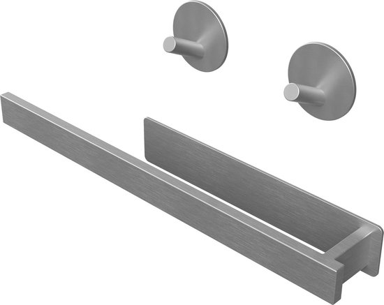 Bethom Badkamerhanddoekhouder voor badkamer, wandmontage, 61 cm, handdoekhouder voor badkamer, 3 verdiepingen handdoekhouder met torenstangen, geborsteld nikkel
