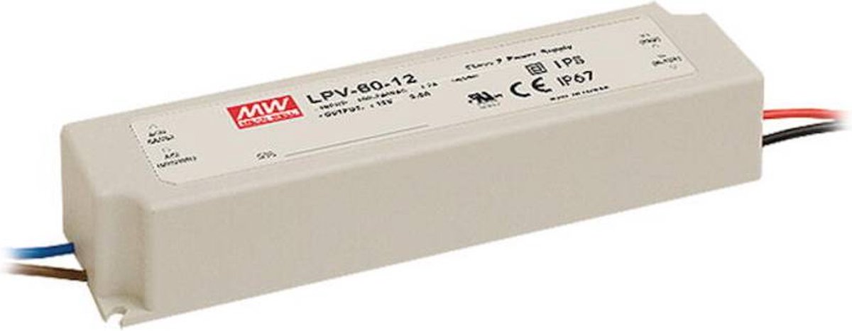 Mean Well LPV-60-36 LED-transformator Constante spanning 60 W 0 - 1.67 A 36 V/DC Niet dimbaar, Overbelastingsbeschermin