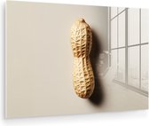 MuchoWow® Glasschilderij 30x20 cm - Schilderij acrylglas - Pinda - Ruw - Beige - Foto op glas - Muurdecoratie woonkamer - Wanddecoratie slaapkamer - Schilderijen