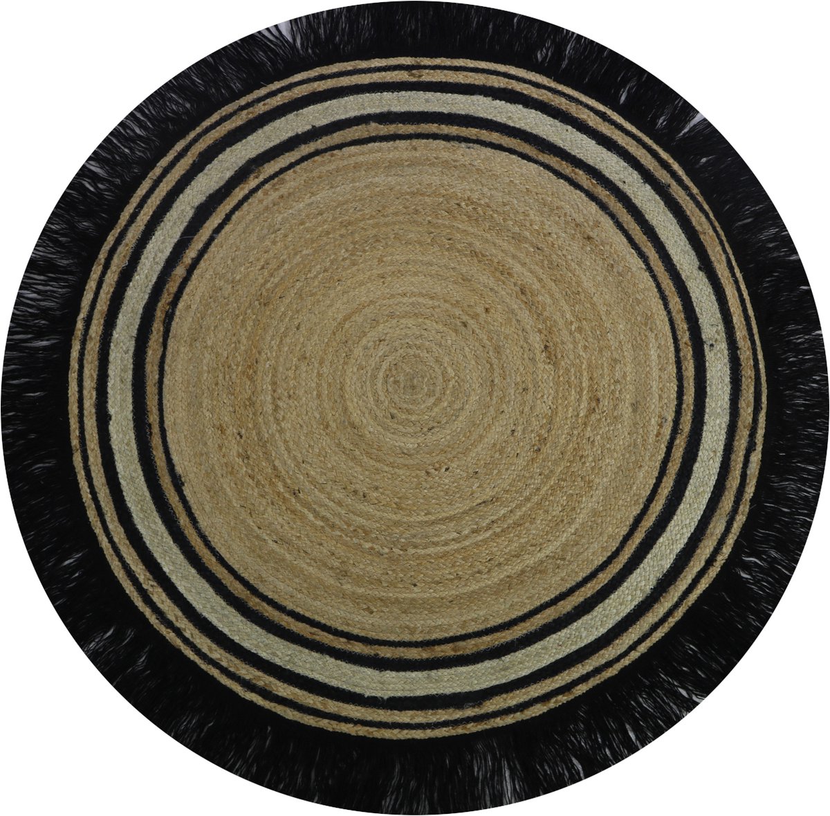 Tapis Petit Round Tess Vloerkleed 110 x 110 cm Black