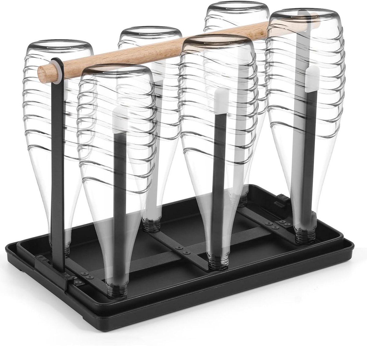 Flessenhouder en Bekerhouder - Metalen Afdruiprek voor Flessen en Bekers - 6 Stuks - Duurzaam