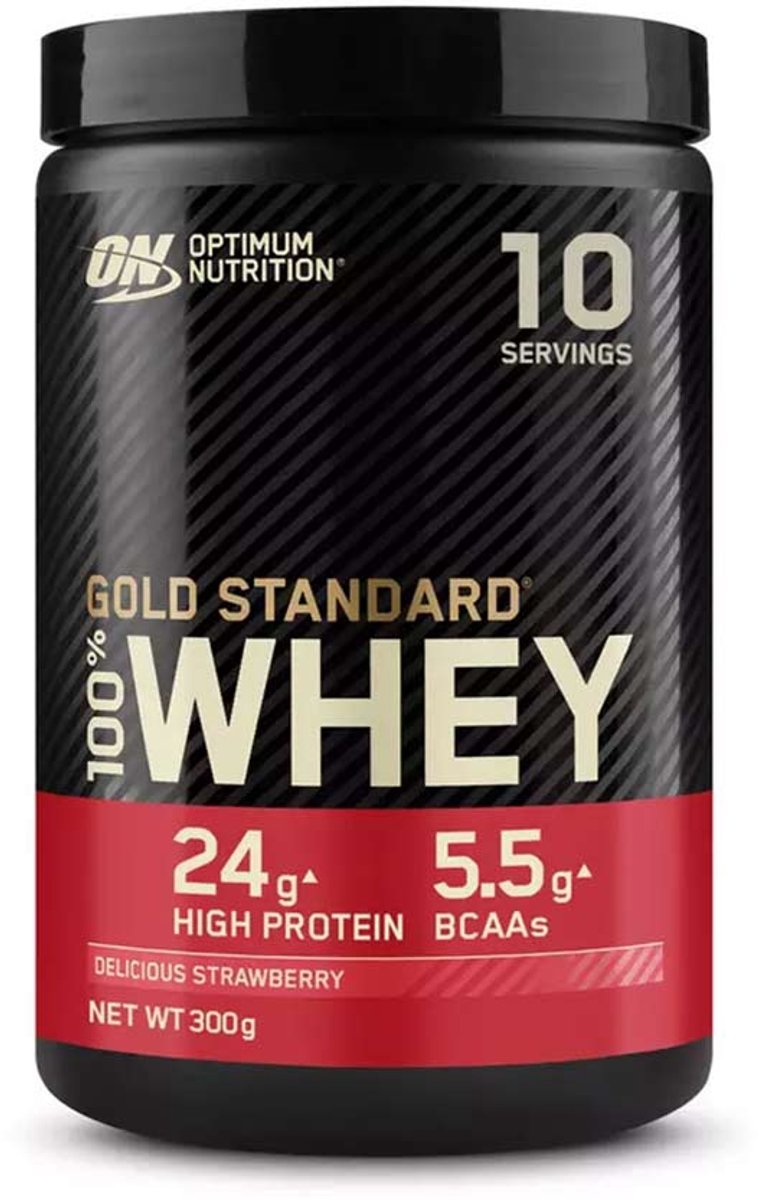 Goedkoopste Optimum Nutrition Gold Standard 100 Whey Protein - Strawberry - Proteine Poeder - Eiwitshake - 10 doseringen (300 gram