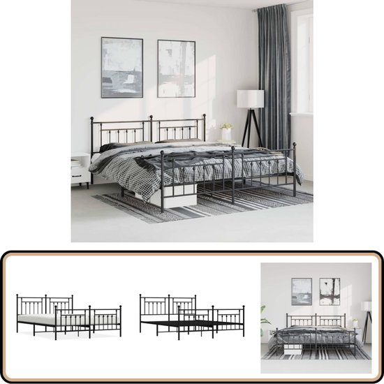 Metal bed met bedbodems en matras