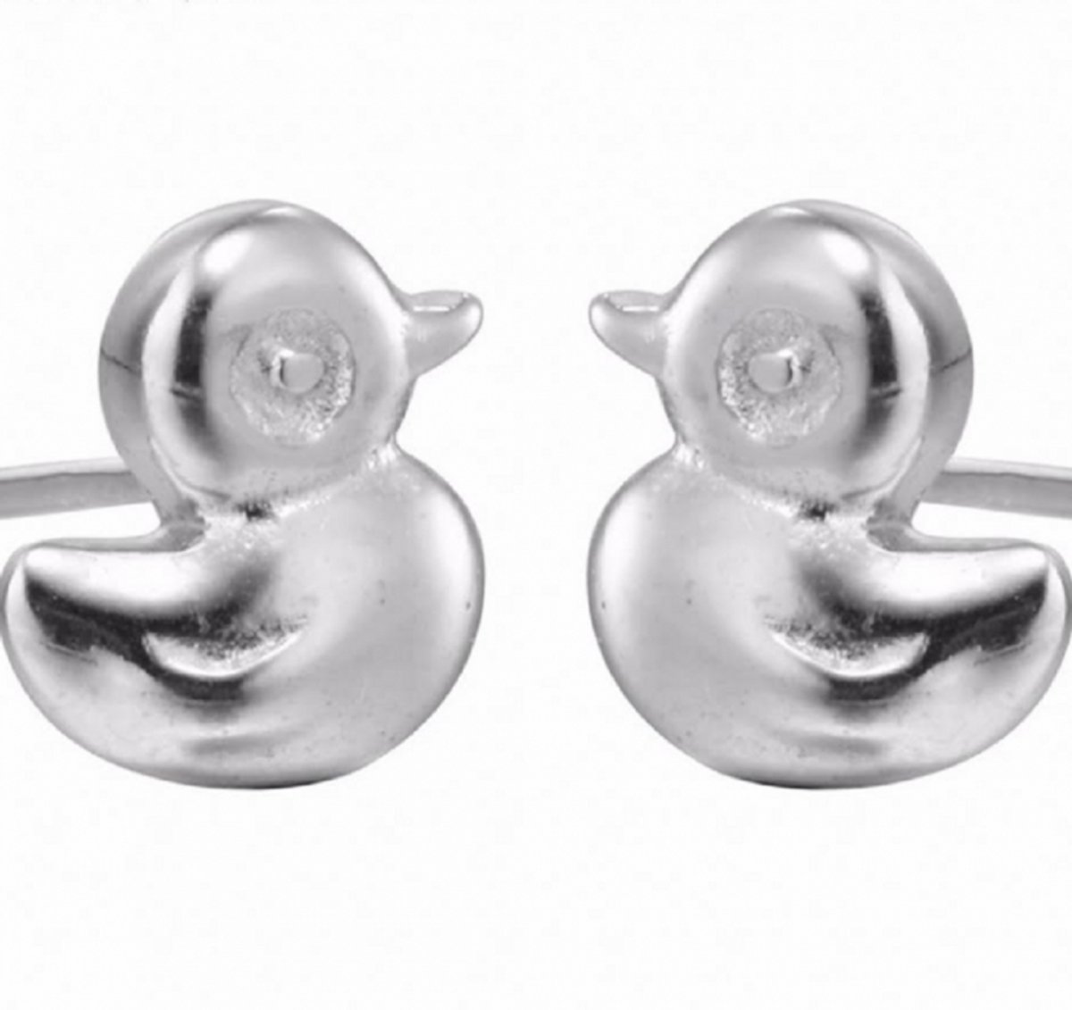 Oorbellen- Eendje- Verzilverd- Charme Bijoux