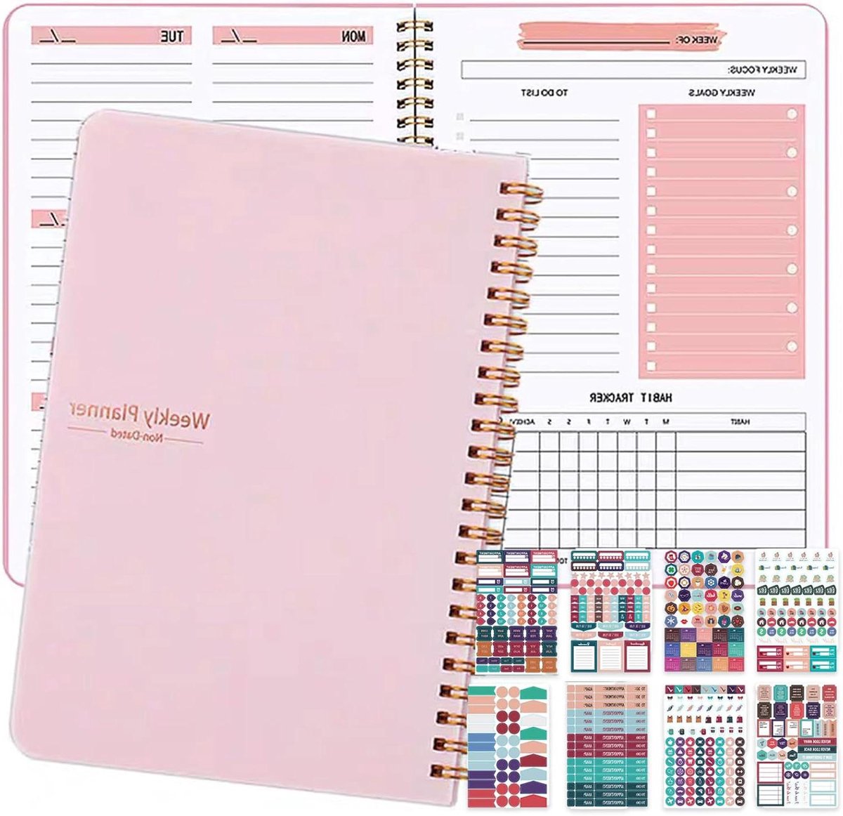 Ongedateerde Weekplanner - Plan je Week Effectief - 52 Vellen