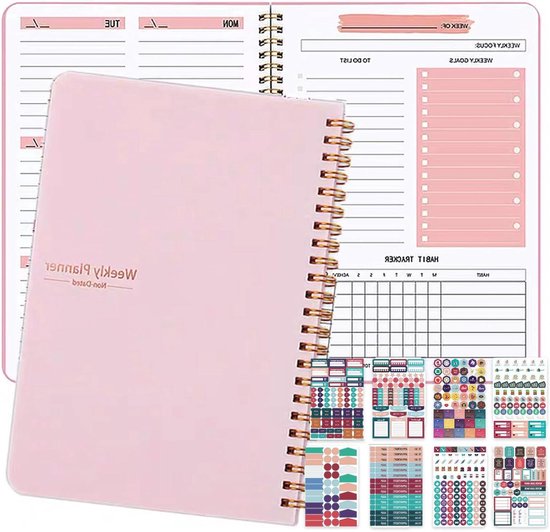 Weekplanner Ongedateerd (A4) - 100 Weken Planner - Weekplanner zonder Datum / Jaartal voor Gezin, Familie, Werk en Zakelijk, Boeken & Meer | Boek | 9789464485592