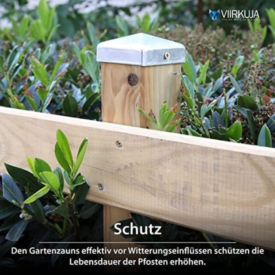 Viirkuja® Paalkappen 12x12 cm - 10 stuks, 120x120 mm, afrasteringspaal metaal/afrasteringspaal verzinkt, piramidevorm - paalkap 12x12 / kappen voor houten palen/kappen voor afrasteringspalen met schroeven