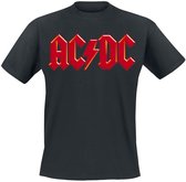 AC/DC Red Logo Heren T-shirt - zwart - L