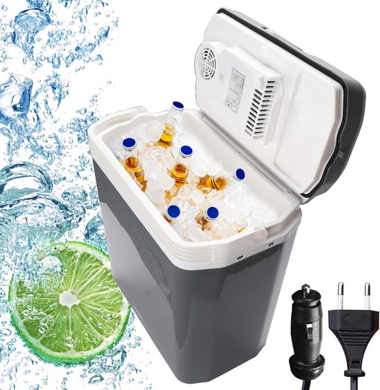 Jago® Koelbox, 25 liter, handvat, 12/220 V, auto, stopcontact, koel
