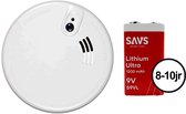 Firex KF20 4973 Rookmelder 230v - Met 10 jaar SAVS 9v back-up batterij - Aansluiten op lichtnet - Voldoet aan bouwbesluit NEN2555 norm - Stroomnet brandmelder met 10jr lithium backup accu