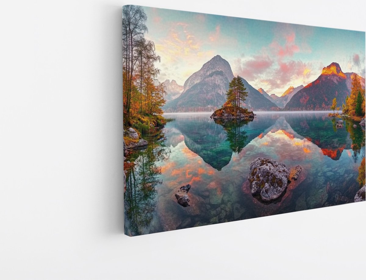Saammp Canvas Schilderij - Natuur - japanse bloementuin - landschappen - 45x30 - Foto op canvas - Wanddecoratie - Muurdecoratie Woonkamer - Slaapkamer decoratie - Canvas Print Multicolor