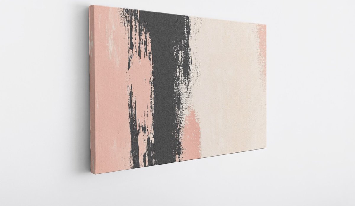 Saammp Canvas Schilderij - Pastel kleuren - Gestreepd - Abstract kunstwerk - 50x40 - Foto op canvas - Wanddecoratie - Muurdecoratie Woonkamer - Slaapkamer decoratie - Canvas Print Multicolor
