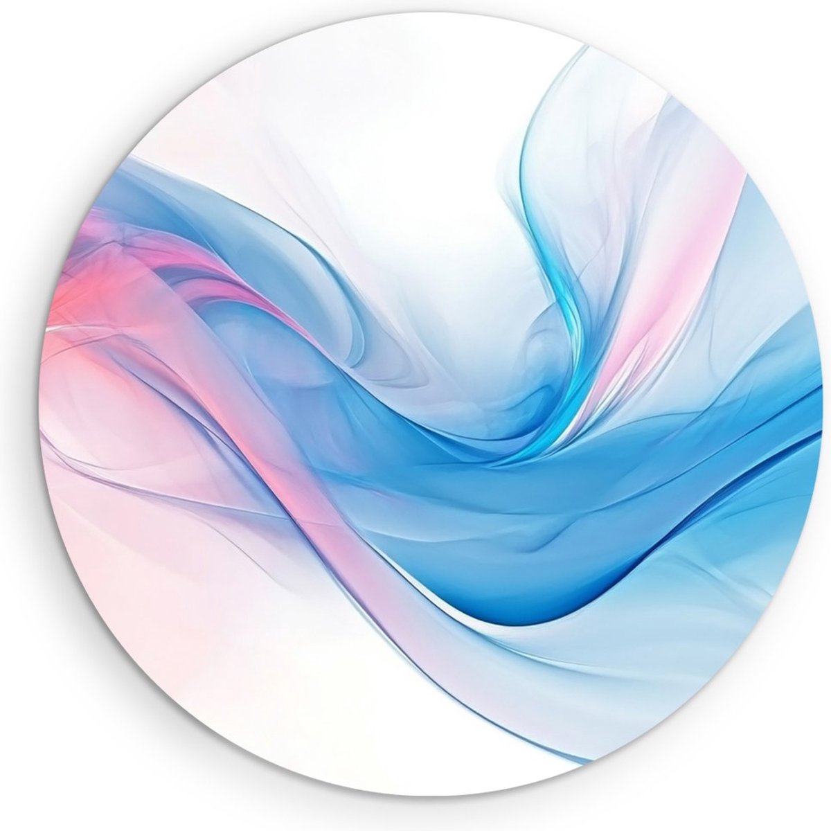 Saammp Forex Muurcirkel - Vloeiende gekleurde lijnen - Abstract - Ø 80 - Wandcirkel - Wanddecoratie Cirkel - Muurdecoratie Woonkamer - Slaapkamer decoratie - Rond Schilderij