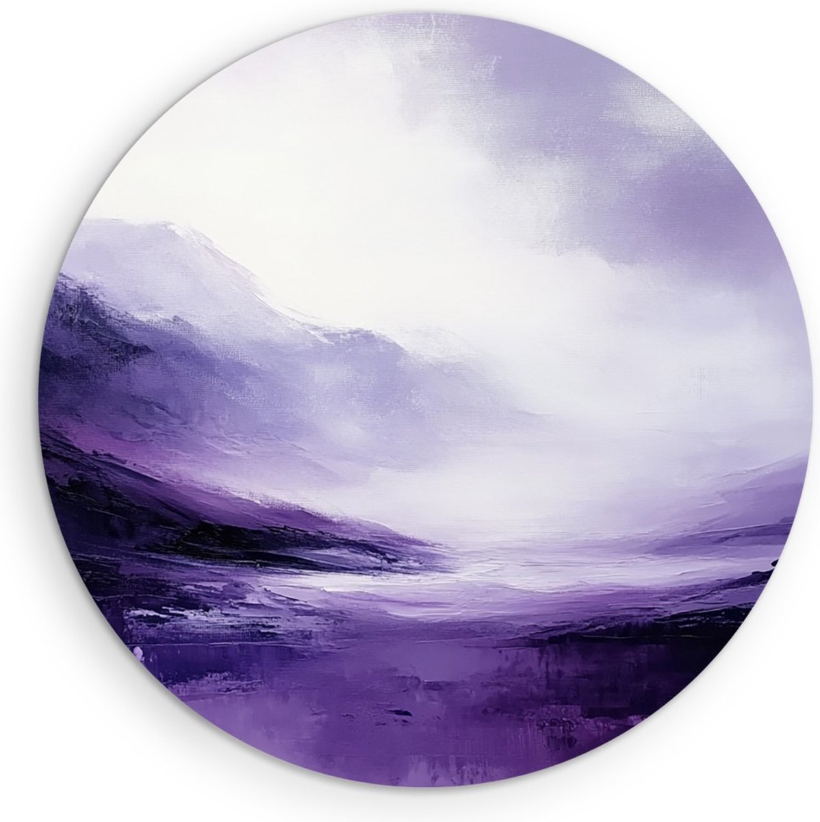 Saammp Forex Muurcirkel - Paars - minimalistische kunst - Wit - Abstracte - Ø 80 - Wandcirkel - Wanddecoratie Cirkel - Muurdecoratie Woonkamer - Kantoor Decoratie