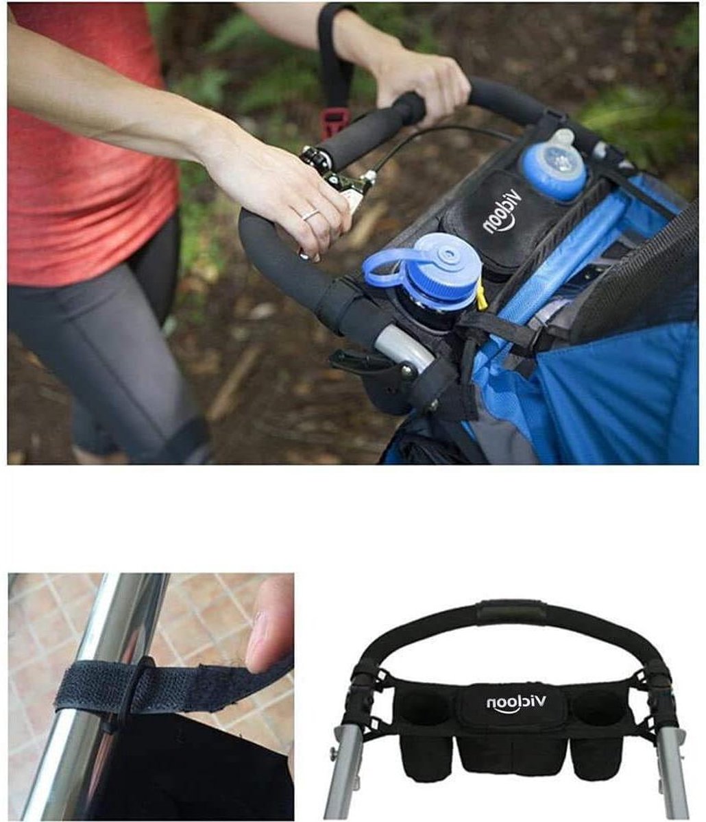 Kinderwagen Organizer Opbergtas - Waterdichte Accessoires voor Kinderwagen - Bekerhouder - Wandelwagen Buggy Fles Hangende Opbergzak - Palletzak .