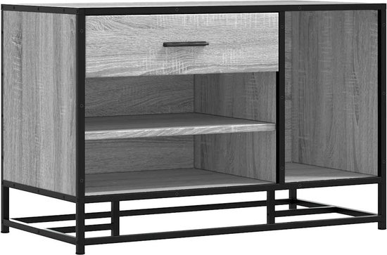 Buffetkast industrieel Trevor zwart hout/ metaal - 45x95x185 cm | Leen