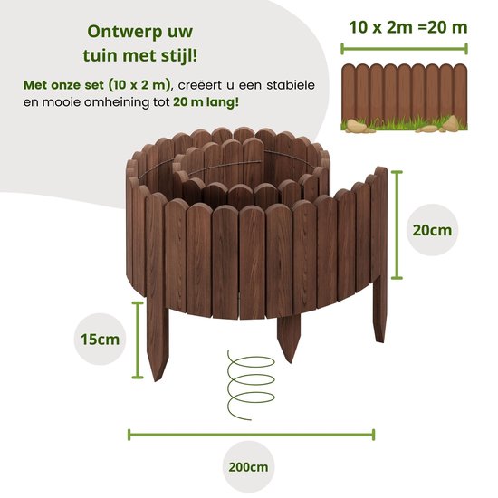 Floranica 20 m Borderrand Perkrand flexibel 10-delig 2 m x 20 cm Onbehandeld Tuinafboording Insteek borderrand Recht Piket Bloembedrand Grasranden Rolborder Set voor de Tuin Floranica 20 m Borderrand Perkrand flexibel 10-delig 2 m x 20 cm Onbehandeld Tuinafboording Insteek borderrand Recht Piket Bloembedrand Grasranden Rolborder Set voor de Tuin