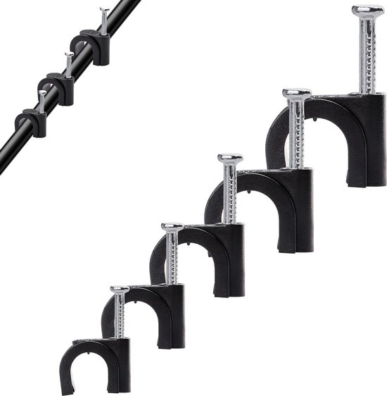 400 Pieces) White Cable Clips - Wire Management - 6mm, 7mm, 8mm, 10mm