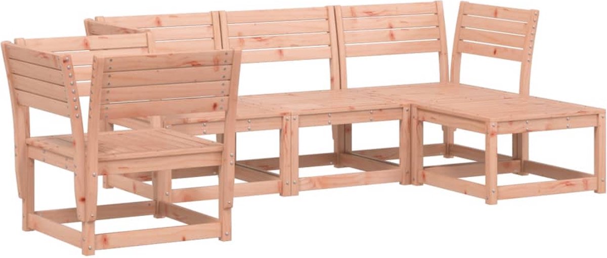 Houten loungeset van massief douglashout met loungebank en tuinset - Buitendecoratie