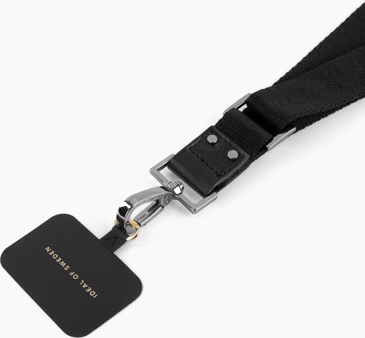 iDeal of Sweden Webbing Lanyard Universal Noir Dark Silver (patch)