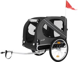 Hondenkar Fietskar Honden tot 40 kg Zwart/grijs Hauki