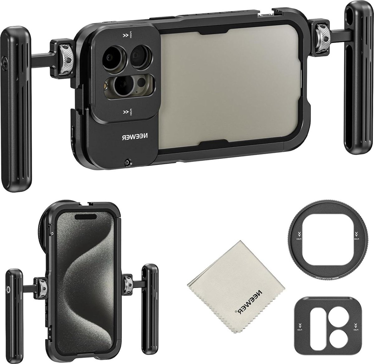 15 Pro Max Phone kooi Cage met handgrepen en accessoires voor iPhone 15 Pro Max