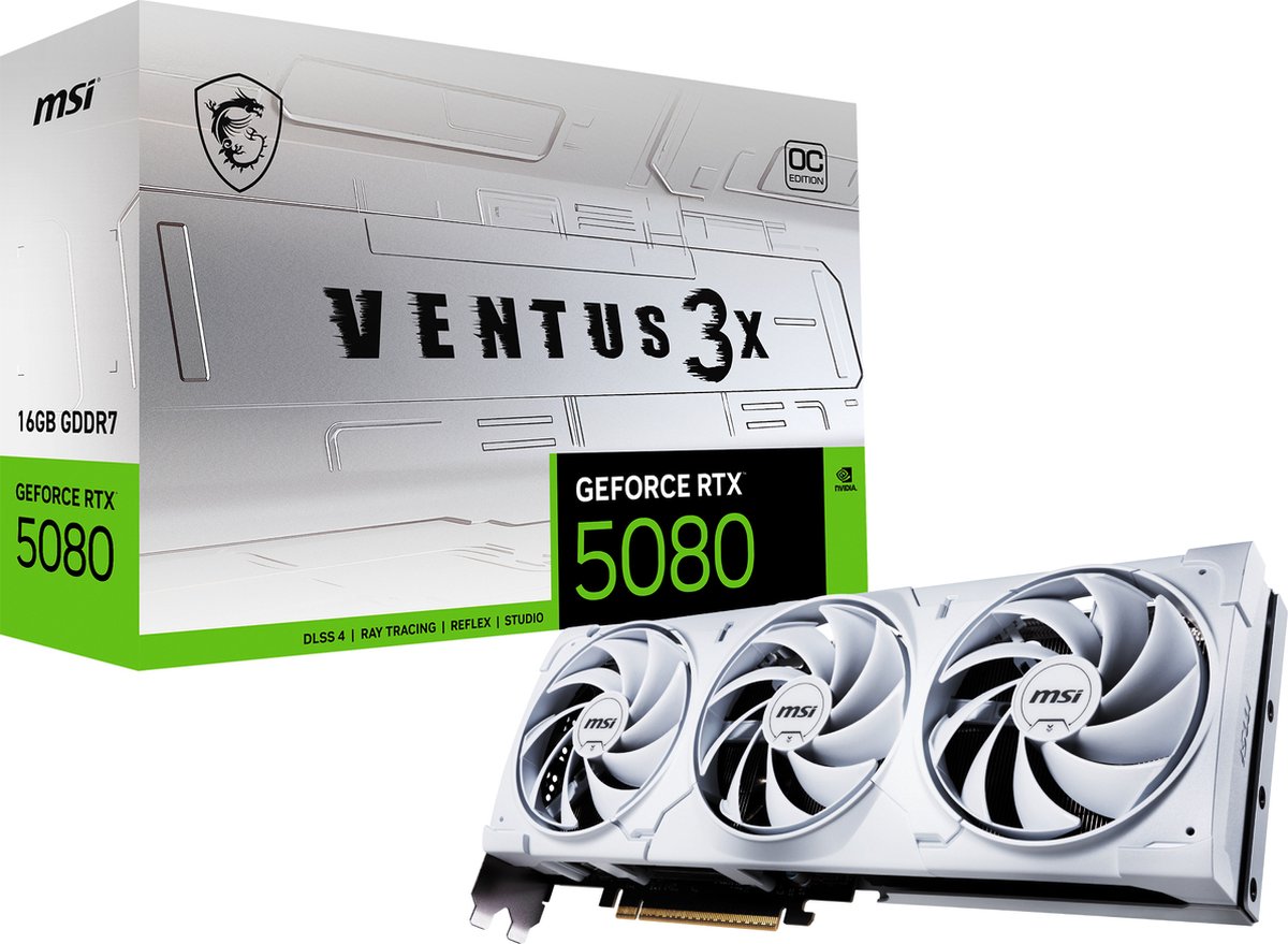 MSI GeForce RTX 5080 16G VENTUS 3X OC WHITE - Videokaart