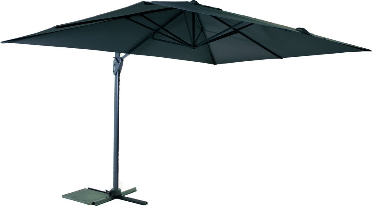 Parasol Antraciet 300x400x250 cm Aluminium & Polyester SenS-Line Barbados - Parasol met antraciete stof en aluminium frame.