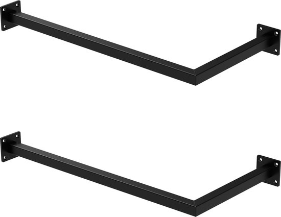ML-Design Garderobe voor wandmontage, D30cm x B60cm, zwart