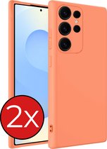 Coque compatible avec Samsung S25 Ultra , coque en Siliconen - Coque compatible avec Samsung Galaxy S25 Ultra - Pêche - Lot de 2