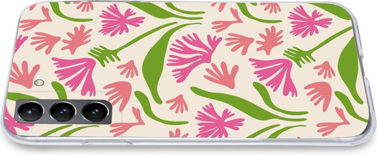 Coque de téléphone compatible avec Samsung Galaxy S21 - Motifs Bloem et feuilles - Coque en Siliconen
