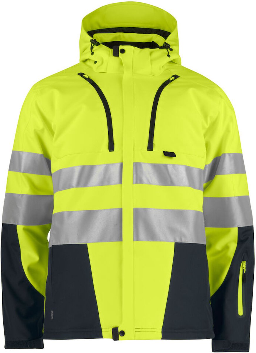 ProJob 6420 GEVOERDE SIGNALISATIESOFTSHELL EN ISO 20471 KLASSE 3 646420 - Geel/Zwart - 4XL