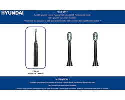 Hyundai Electronics - Elektrische Tandenborstel Wave - Opzetborstels hard - zwart - 2 stuks