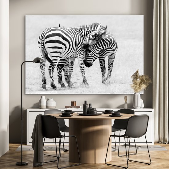 Décoration murale Métal - Peinture Aluminium Industriel - Zebra - Animaux - Nature - Safari - 150x100 cm - Dibond - Photo sur aluminium - Décoration murale industrielle - Pour le salon/chambre