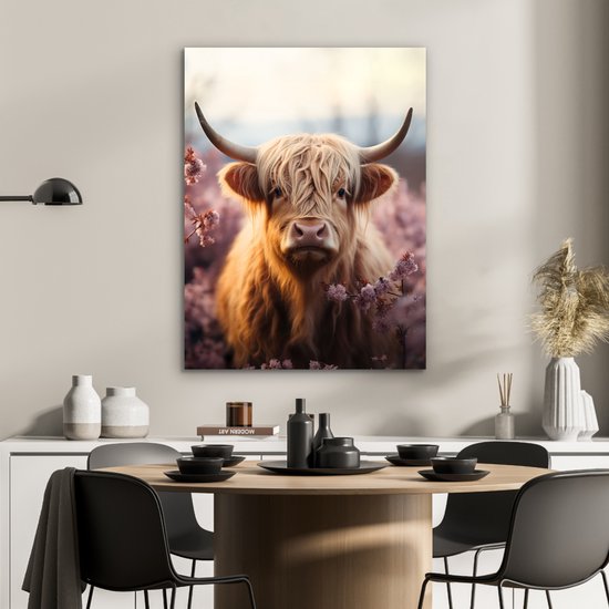 Tableau aluminium 60x80 cm - Décoration murale métal - Highlander écossais - Portrait Animaux - Fleurs - Animal - Décoration murale métal salon - Décoration industrielle - Photo sur dibond - Accessoires industriels chambre