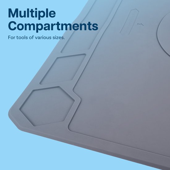 MMOBIEL Siliconen Reparatie- en Soldeermat – 35 x 22 cm – Hittebestendig tot 500°C - Siliconen Mat voor Solderen met Warmte-Isolatie – Reparatiemat voor o.a. Telefoon / Computer / Electronica – Grijs