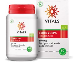 Vitals Cordyceps Biologisch 800 mg - 60 capsules. Zuivere en hoogwaardige Cordyceps sinensis paddenstoel.