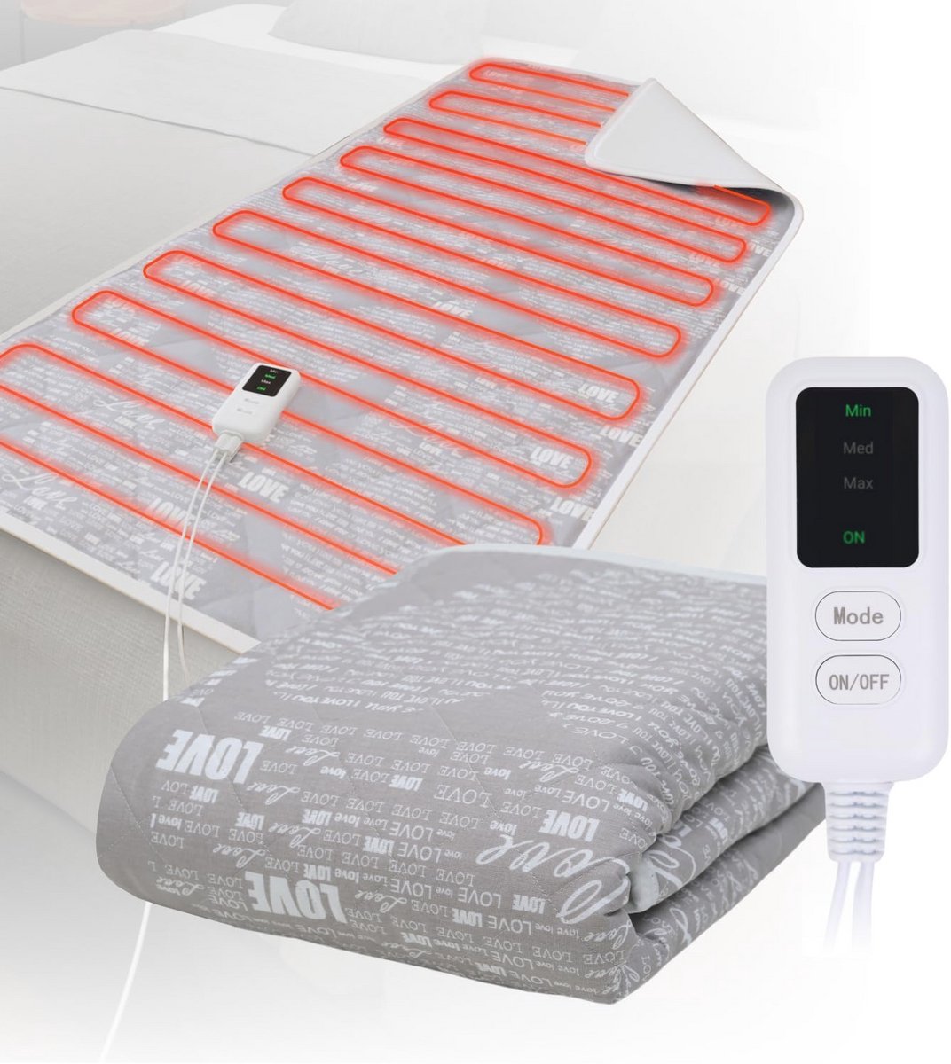 Comfortabele elektrische deken met 3 warmte-instellingen - 150 x 90 cm