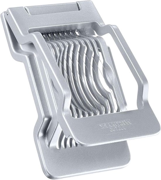 Westmark Eisnijder voor ronde en ovale plakjes, individueel gespannen roestvrijstalen snijdragen, aluminium/roestvrij staal, Duplex, grijs, 10202260