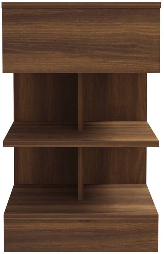 Table de chevet vidaXL - 40 x 35 x 65 cm - Table de chevet en Chêne brun - Table de chevet en bois - Meubilair en Chêne brun - Meubles de chambre - Espace de rangement