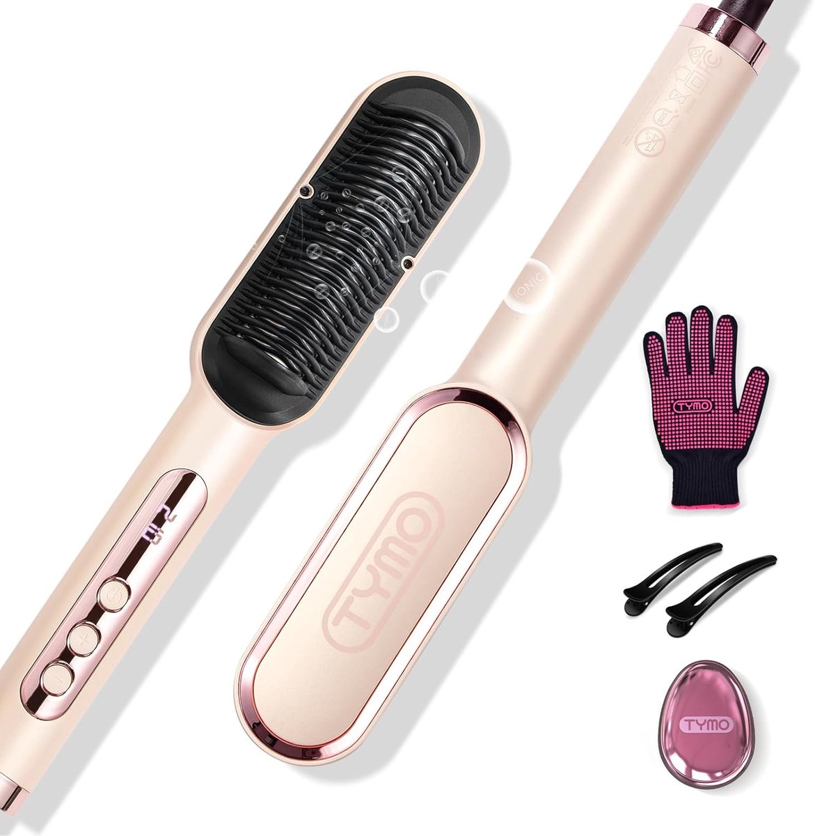 Ionic Hair Straightener Comb met Nano-Titanium Coating en LCD-Scherm - 9 Temperatuurinstellingen - Haarverzorging met Negatieve Ionen